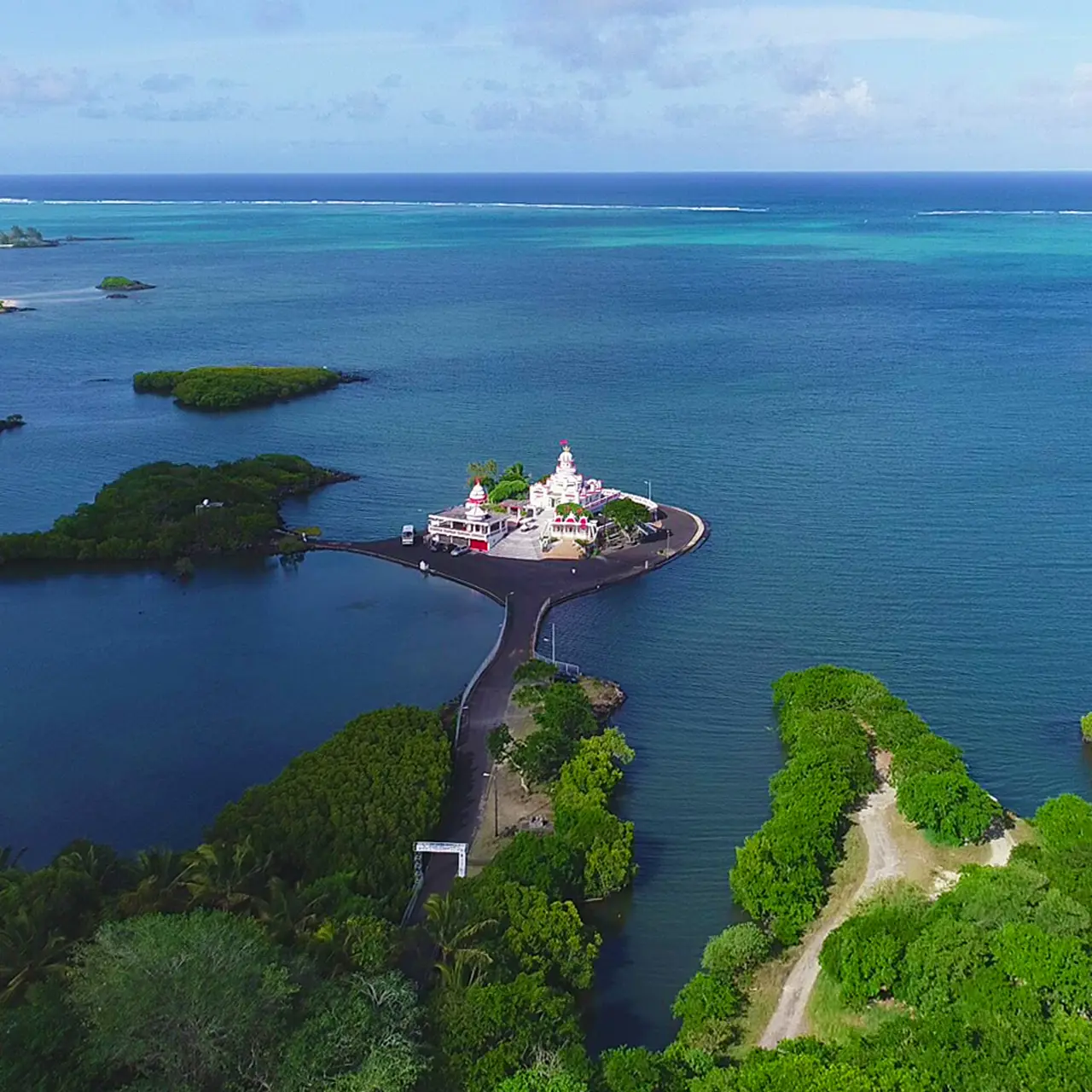 Temple surrounded by the lagoon.