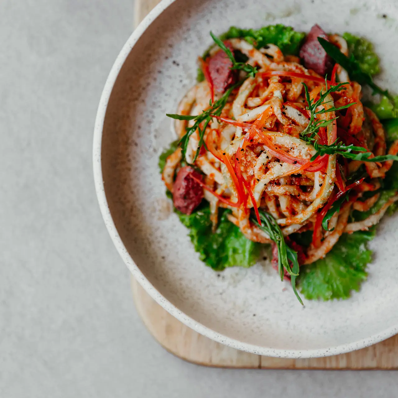 Keen on Green vegetable pasta.