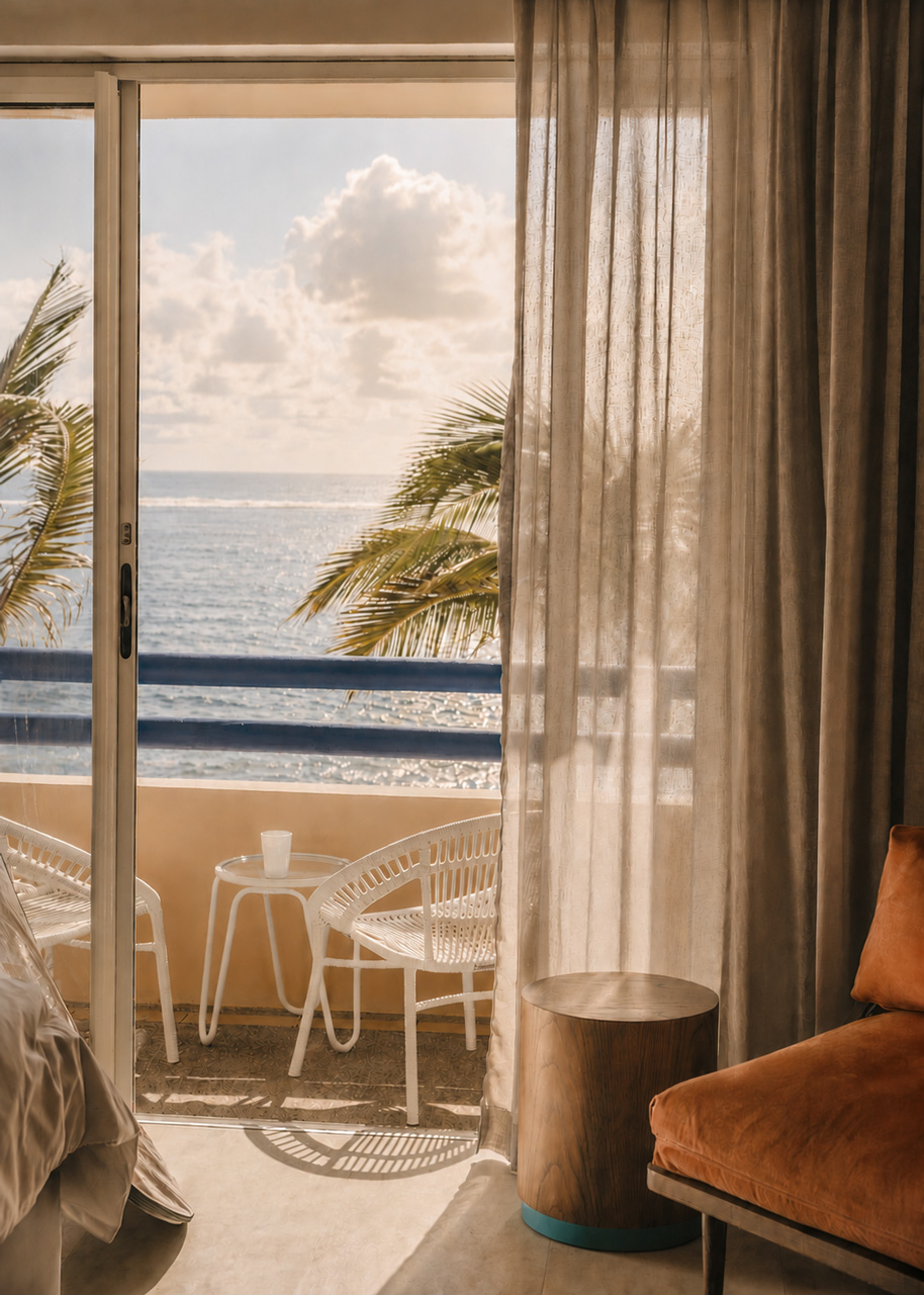 Ocean view balcony from a Bang on Beach room.