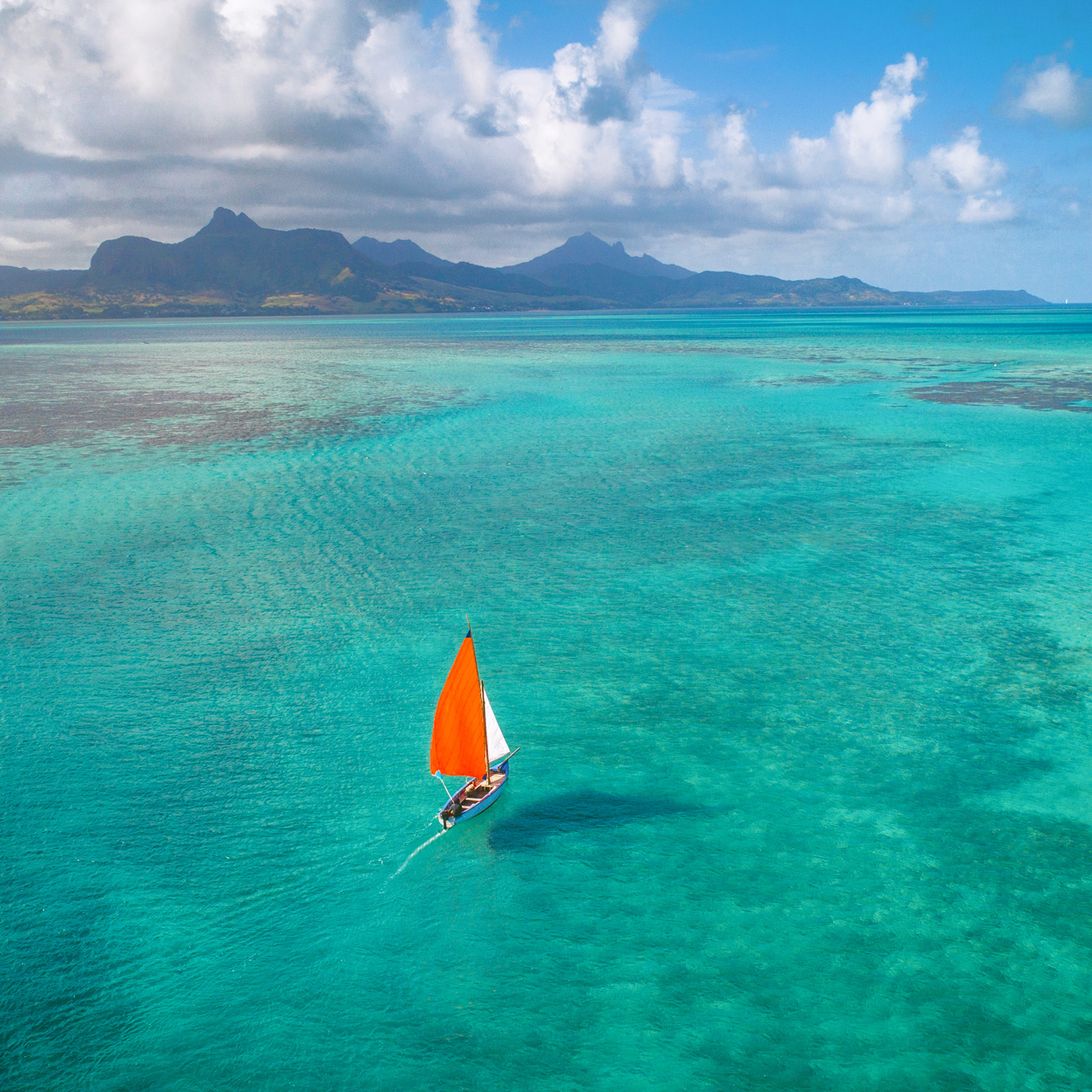 Traditional sailboat on the lagoon.