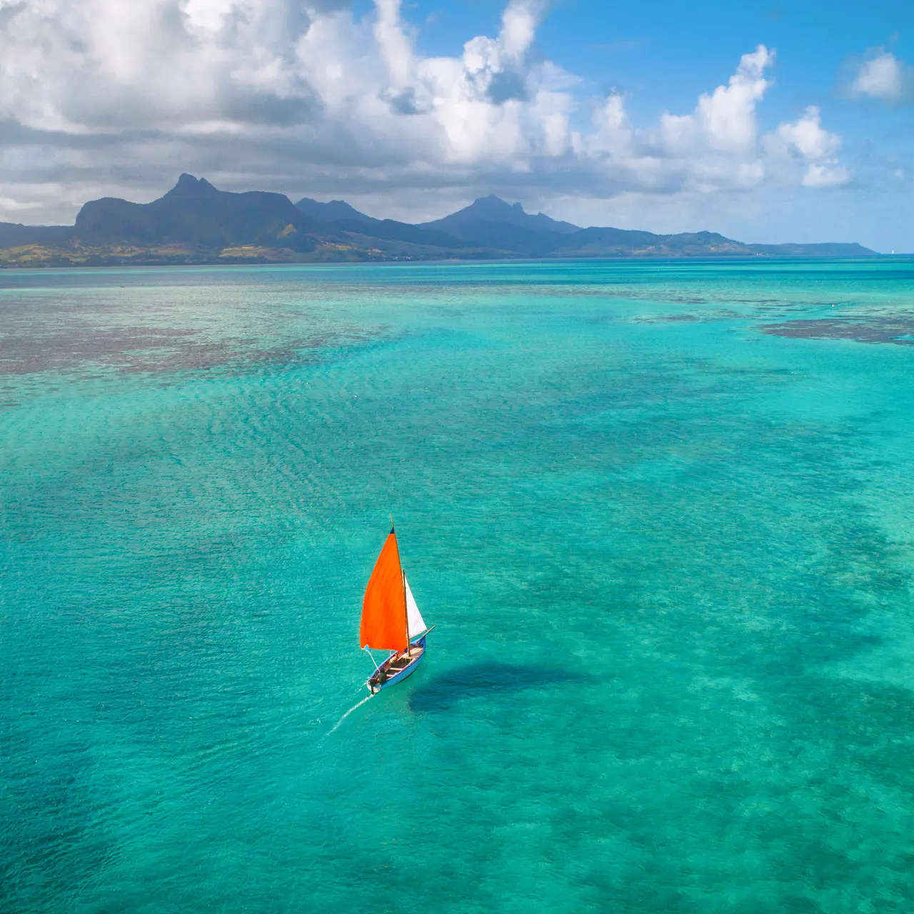 Traditional sailboat on the lagoon.