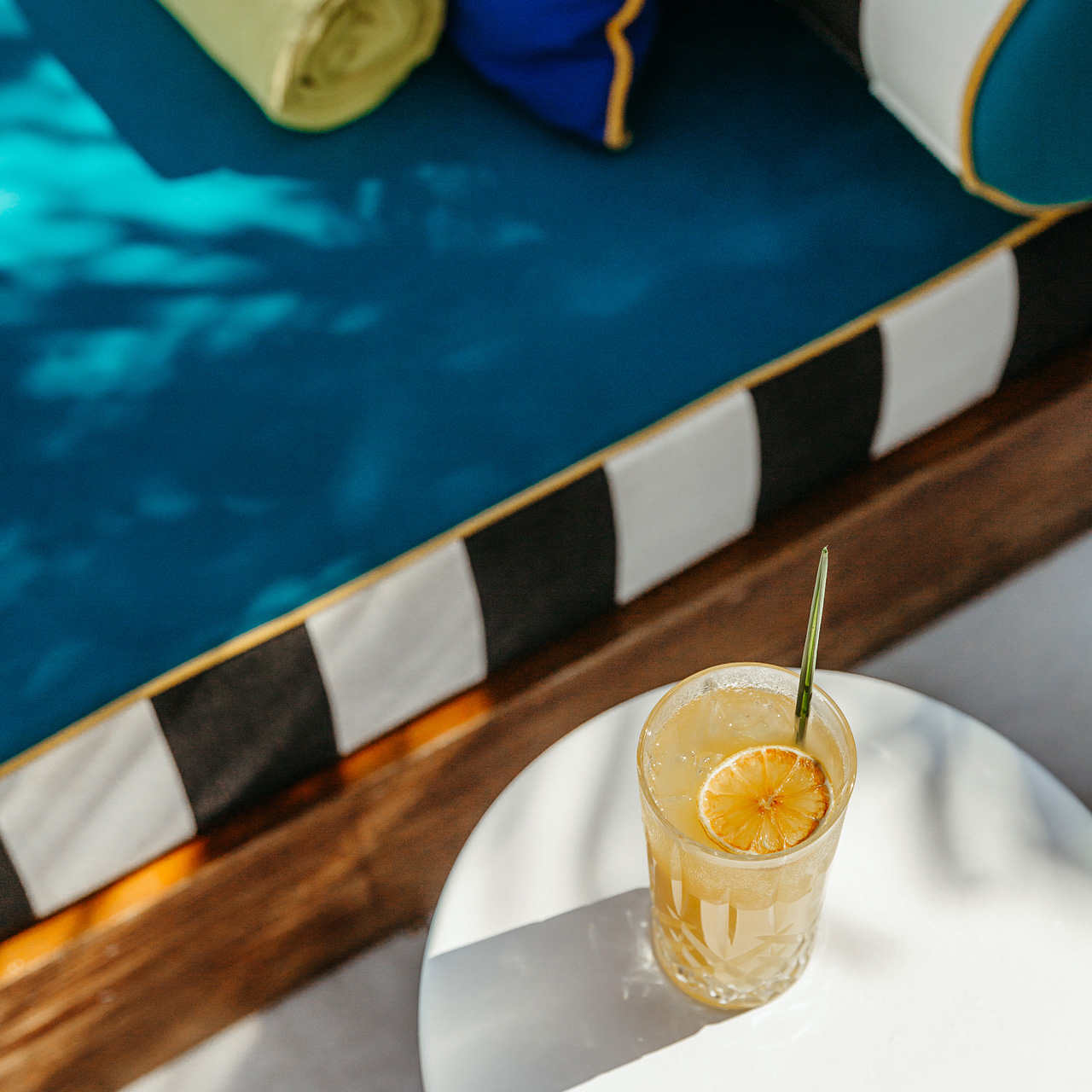 Rouge Roulette cocktail served by the pool at SALT of Palmar.